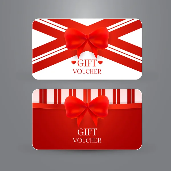Modèle de chèque cadeau avec arc — Image vectorielle