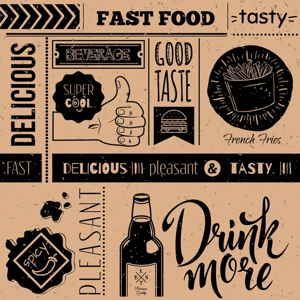 Lokanta sembolleri ile sorunsuz arka plan. Menü model.