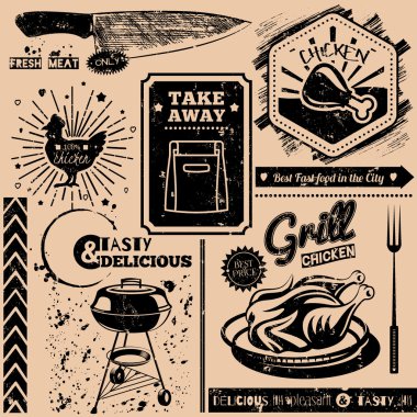 Lokanta sembolleri ile vektör arka plan. Menü model