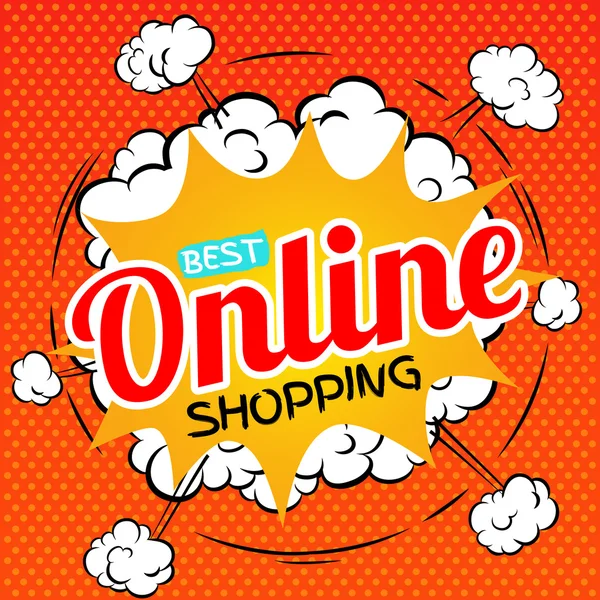 Bästa online shopping — Stock vektor