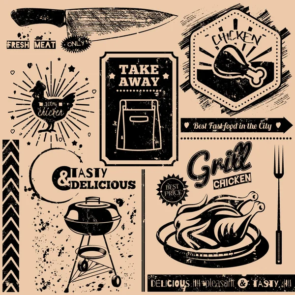 Lokanta sembolleri ile vektör arka plan. Menü model