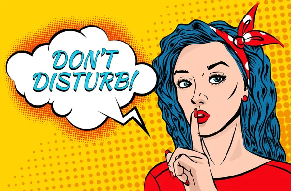 Genç kız ile pop sanat tarzı vektör çizim 