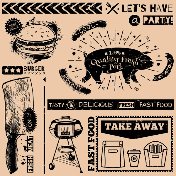 Lokanta sembolleri ile vektör arka plan. Menü model.