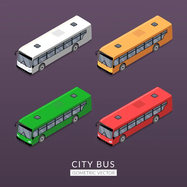 Set con iconos de autobús urbano — Archivo Imágenes Vectoriales