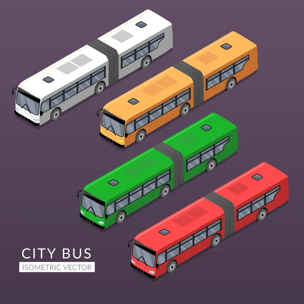 Conjunto com ícones de ônibus da cidade — Vetor de Stock
