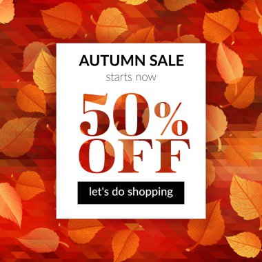 Sonbahar satış arka plan arka plan ve kızılağaç yaprak