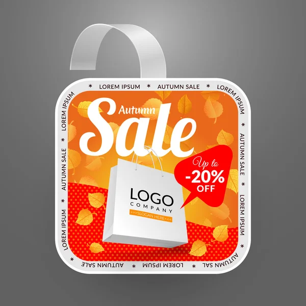 Kare wobbler tasarım şablonu. Sonbahar satış olay