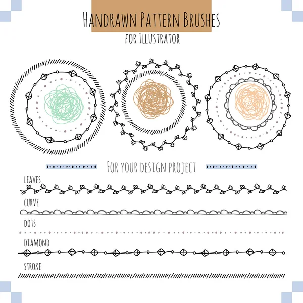 Vektör desen elle çizilmiş fırçaları ile ayarla