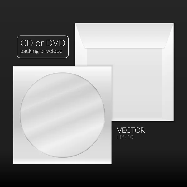 Enveloppe d'emballage CD ou DVD — Image vectorielle