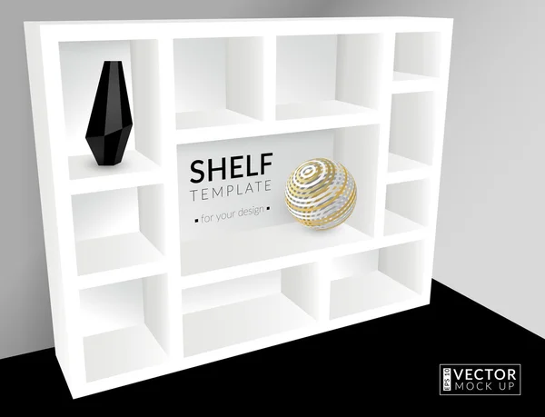 Resimde raf şablonu ile. Vektör yukarı alay.