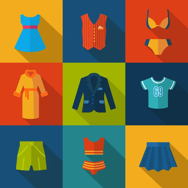 Set con ropa Iconos — Archivo Imágenes Vectoriales