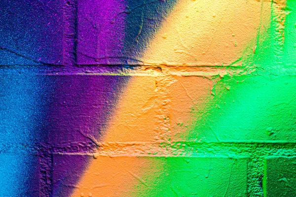 Fragment Colorful Graffiti Painted Brick Wall Abstract Background Design — Stock Photo, Image