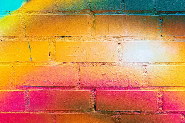 Ett Fragment Färggraffiti Målat Tegelvägg Abstrakt Bakgrund För Design — Stockfoto