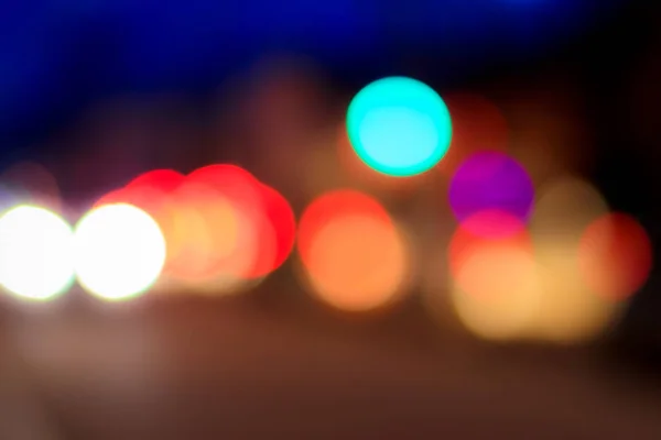 Blurred Lights Headlights Cars Lanterns Night City Abstract Bright Bokeh — Stock Photo, Image