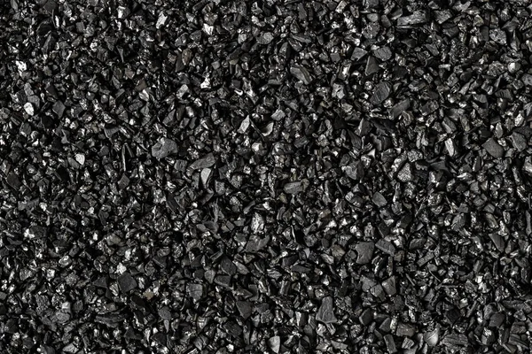 黑色活性炭纹理的特写 椰子炭 — 图库照片