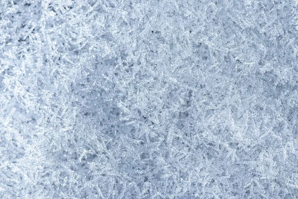 Blick Von Oben Auf Vom Sonnenlicht Beleuchtete Schneekristalle Nahaufnahme Winterlicher — Stockfoto