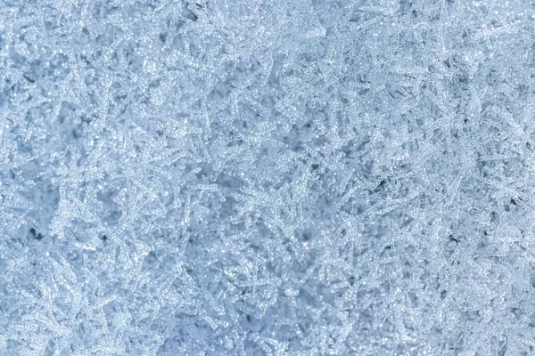 Вид Зверху Снігові Кристали Освітлені Сонячним Світлом Зняті Крупним Планом — стокове фото