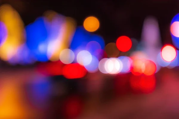 Blurred Lights Headlights Cars Lanterns Night City Abstract Bright Bokeh — Stock Photo, Image
