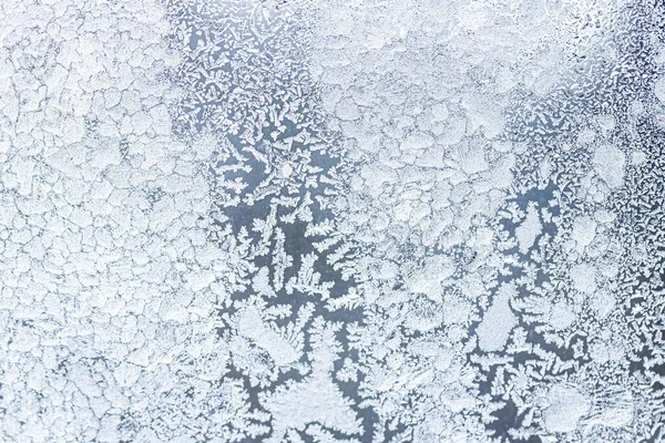 Consistenza Del Vetro Coperto Gelo Inverno Nella Stagione Fredda Sfondo — Foto Stock