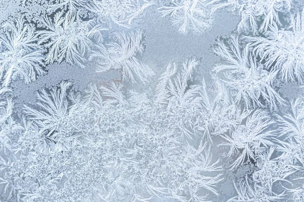 Textuur Van Het Glas Bedekt Met Vorst Winter Bij Koud — Stockfoto