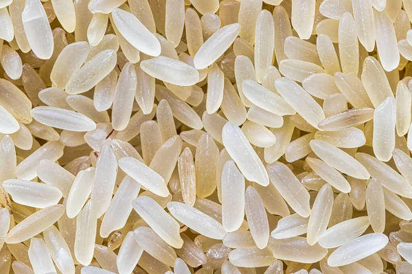 Grãos Arroz Branco Fundo Textura Comida Vegetariana Sem Glúten Saudável — Fotografia de Stock