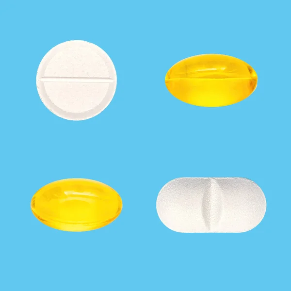 Modello Senza Soluzione Continuità Design Con Pillole Integratori Alimentari Uno — Foto Stock