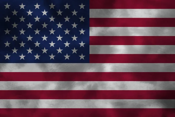 美国国旗在灰泥混凝土墙背景图上 — 图库照片
