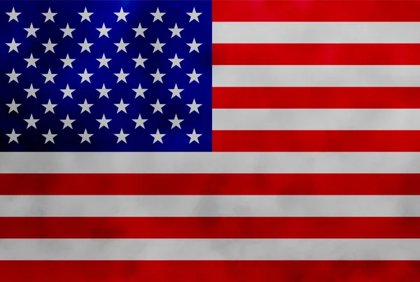 グランジコンクリート壁の背景にアメリカの旗 — ストック写真