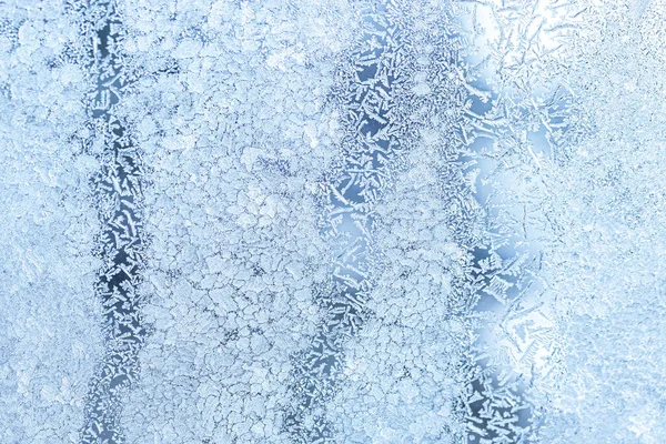 Textura Skla Pokrytá Zimě Mrazem Chladného Počasí Abstraktní Přírodní Pozadí — Stock fotografie
