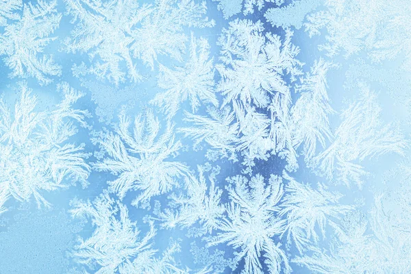 Die Textur Des Glases Bedeckt Mit Frost Winter Bei Kaltem — Stockfoto