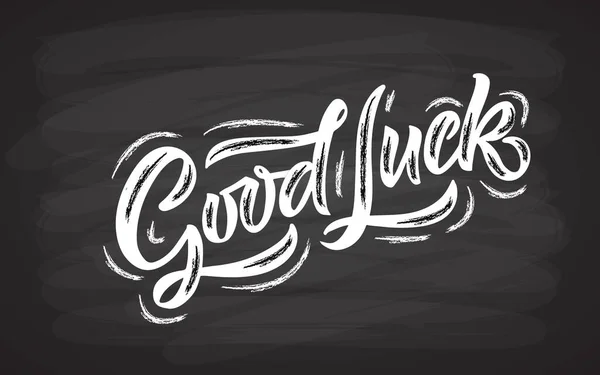 Hand sketched good luck lettering typography. Handwritten inspirational quote good luck. Hand drawn motivational quote. Good luck lettering sign. Hand drawn motivational text. Good luck logotype — Stock Vector