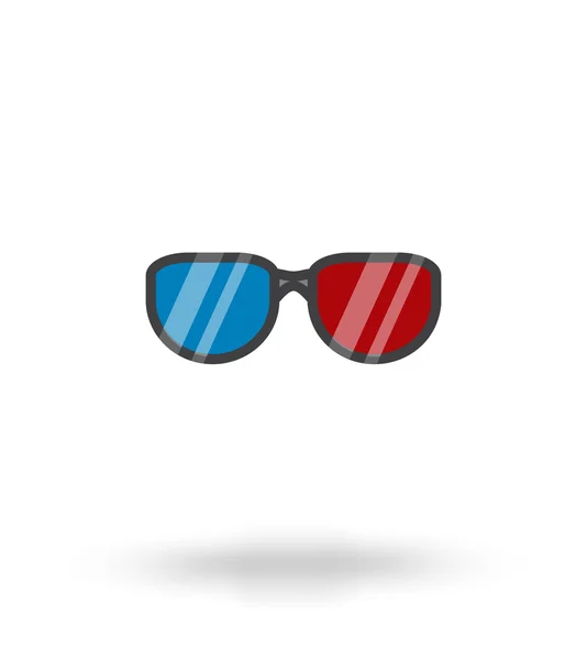 Moderne 3D-Brille aus Kunststoff, Symbol, flache Vektorillustratio — Stockvektor