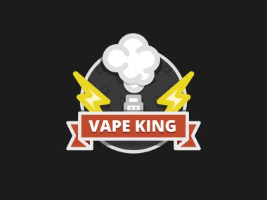 Vape rozet, vaping logo, amblem, düz vektör çizim