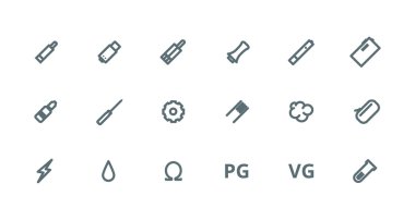 Vaping ana hatları Icon set