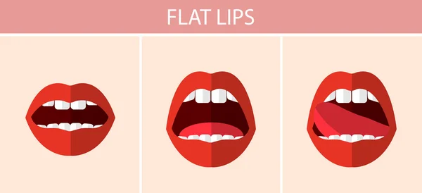 Piatto sexy rosso labbra — Vettoriale Stock