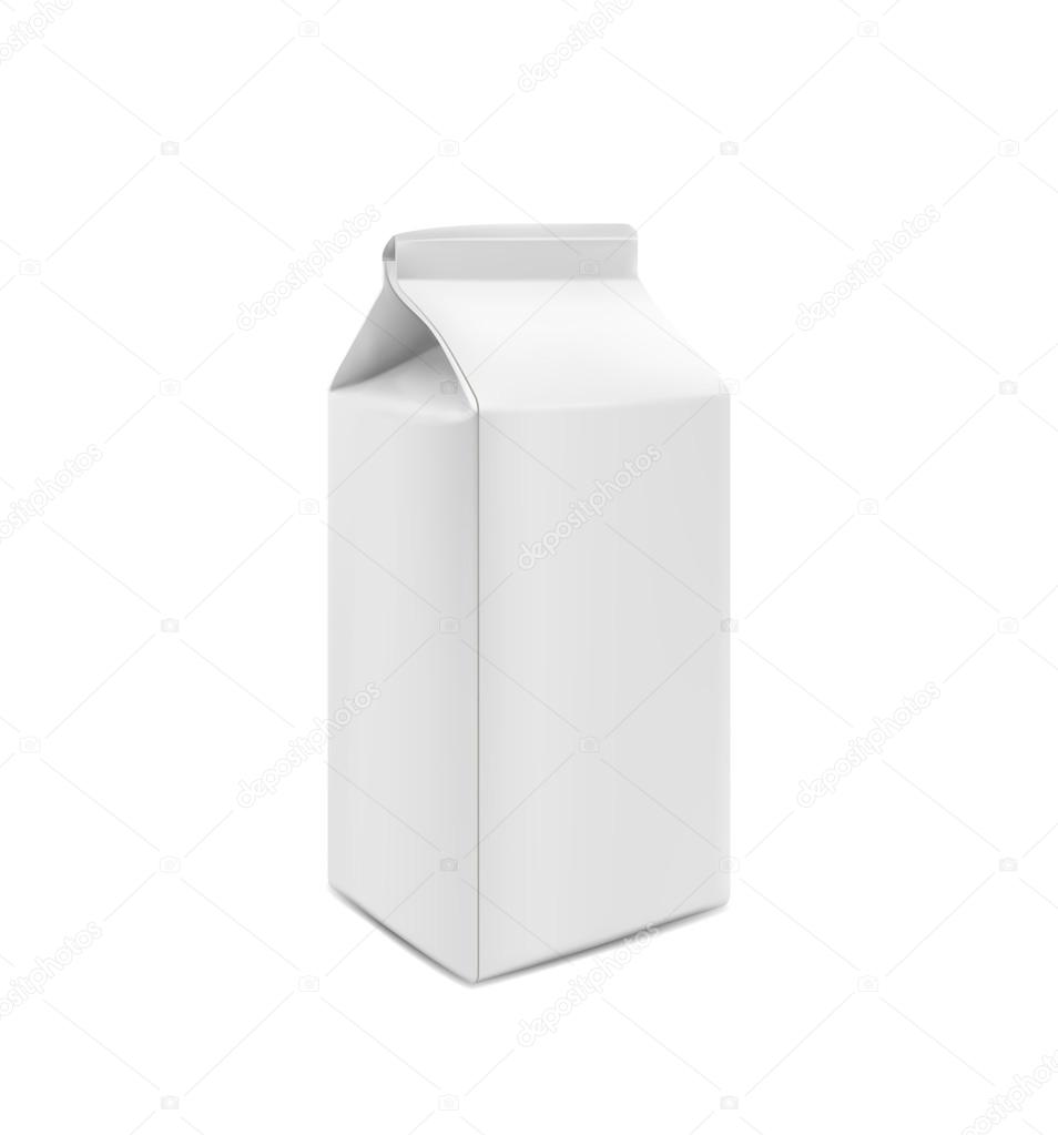 Milk, Juice, Beverages, Carton Package Blank on white