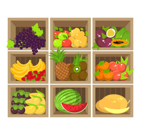 Local fruit stall. Fresh organic food shop — Stock Vector