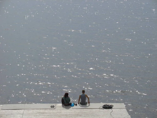 Gün batımı deniz tatili. Yazın sonu, son sıcak günler