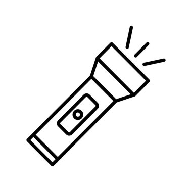 Flashlight Doğrusal Vektör Simgesi Tasarımı