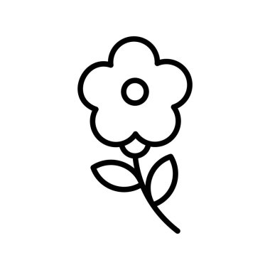 Çiçek Doğrusal Vektör Simgesi Tasarımı