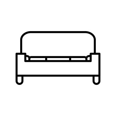 Kanepe Doğrusal Vektör Simgesi Tasarımı