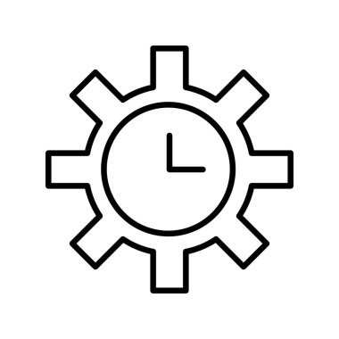 Zaman Yönetimi Doğrusal Vektör Simgesi Tasarımı