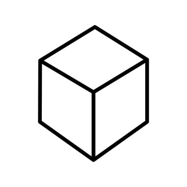 Küp Doğrusal Vektör Simgesi Tasarımı