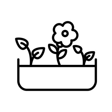 PLant Doğrusal Vektör Simgesi Tasarımı