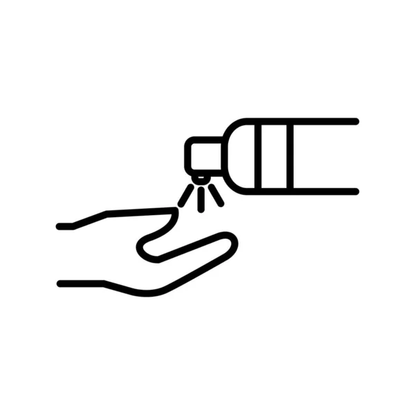 Hand Snaitizer Vector Line Icon Design — Stock Vector