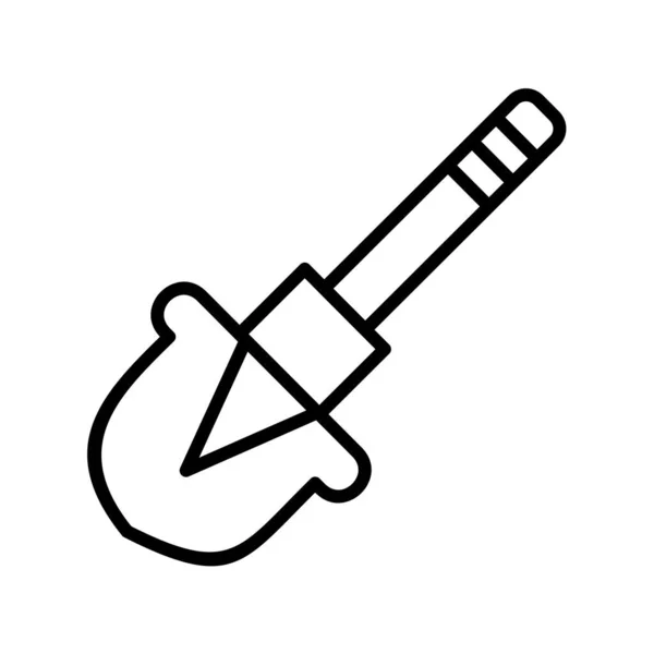 Shovel Linear Vector Icon Design — Stock Vector