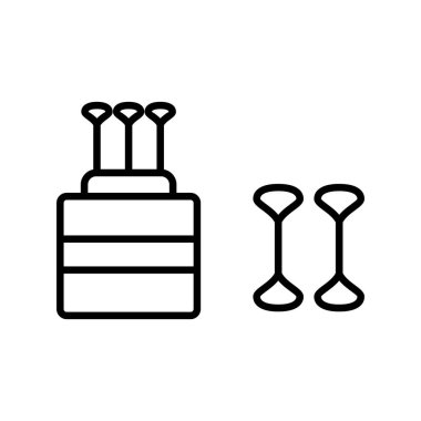 Cotton Swab Vektör Satır Simgesi Tasarımı