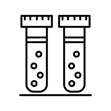 Test Tüpleri Doğrusal Vektör Simgesi Tasarımı