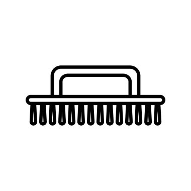 Temizleme Fırçası Vektör Satırı Simgesi Tasarımı