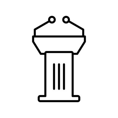 Podyum Doğrusal Vektör Simgesi Tasarımı